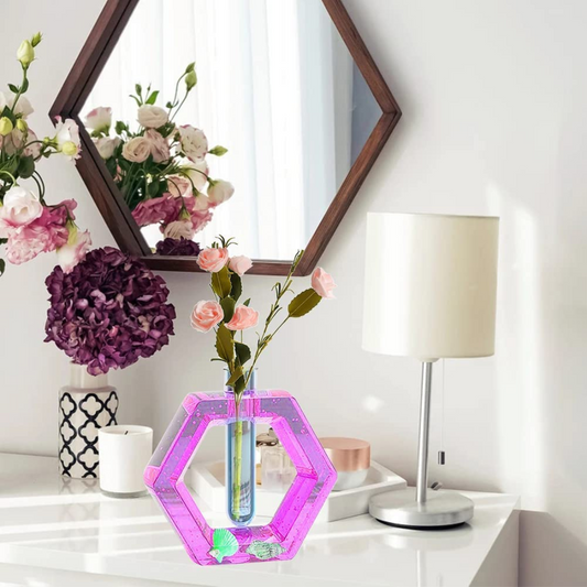 Hexagon Plant Resin Art Mould Tube