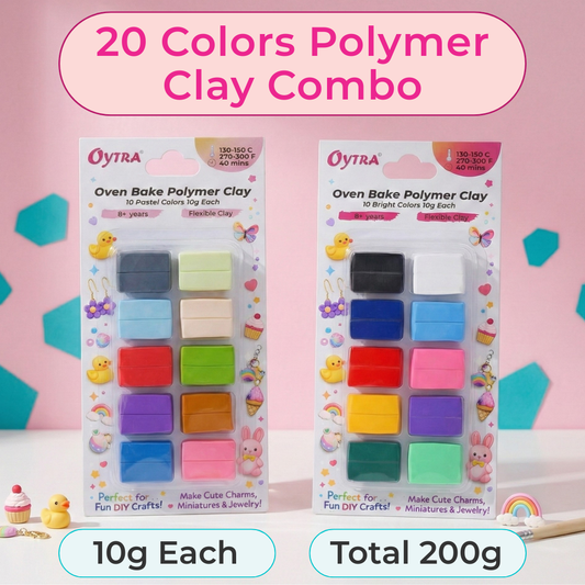 20 Color Polymer Oven Bake Clay Set for Jewelry Earrings Making