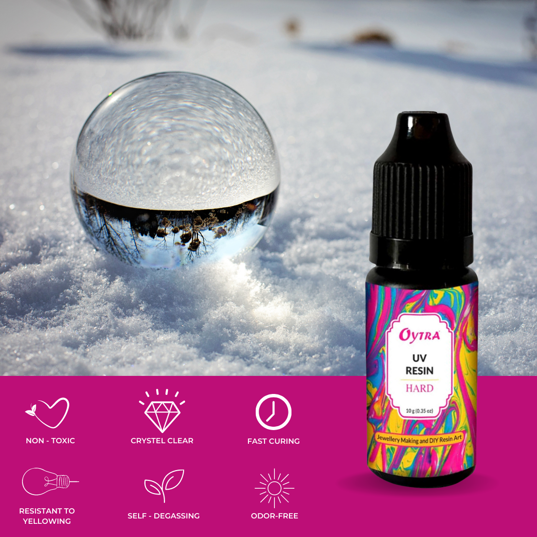 Oytra 20g UV Resin Hard Clear for DIY Jewelry Craft Casting Coating