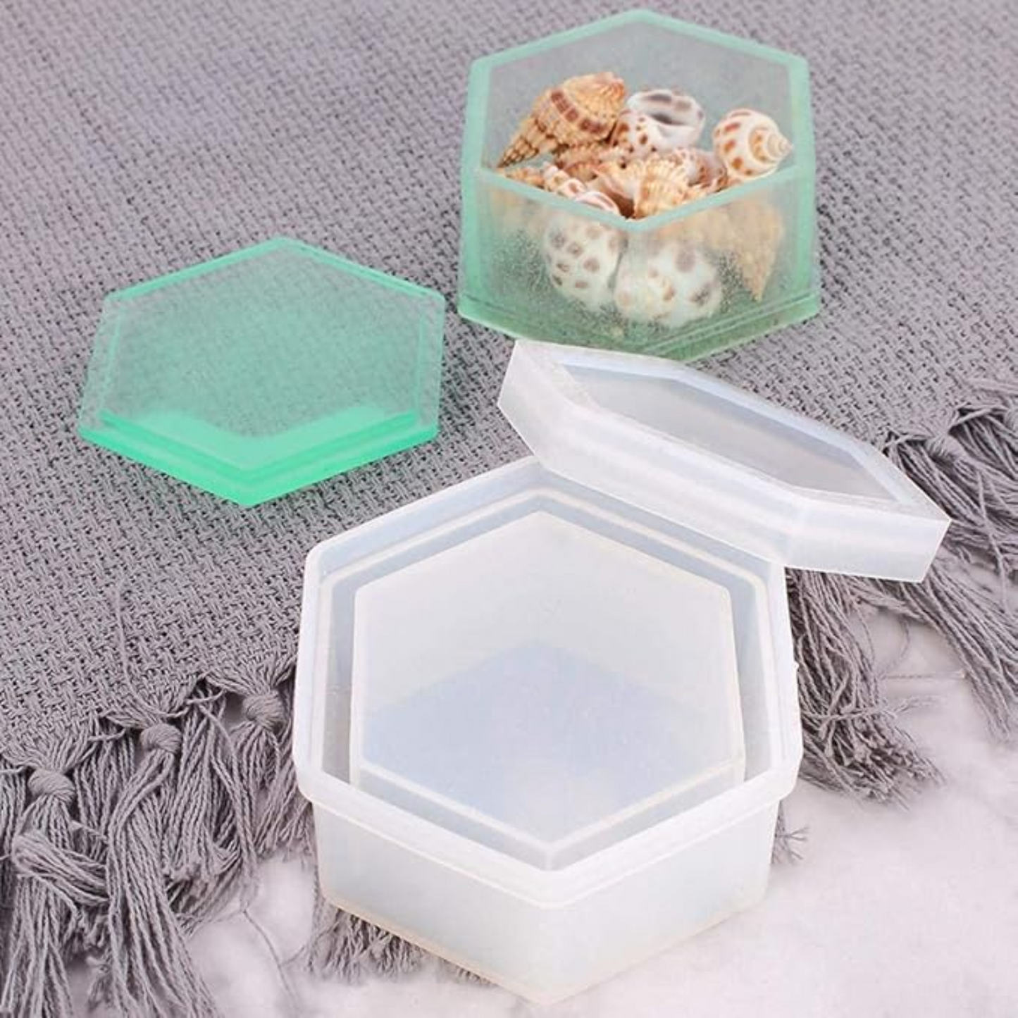 Hexagon Gift Box Silicone Mould for Art Resin