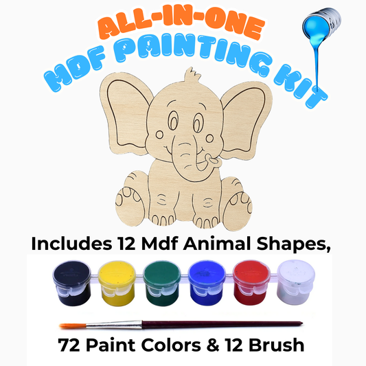 DIY MDF Elephant Painting Kit for Kids