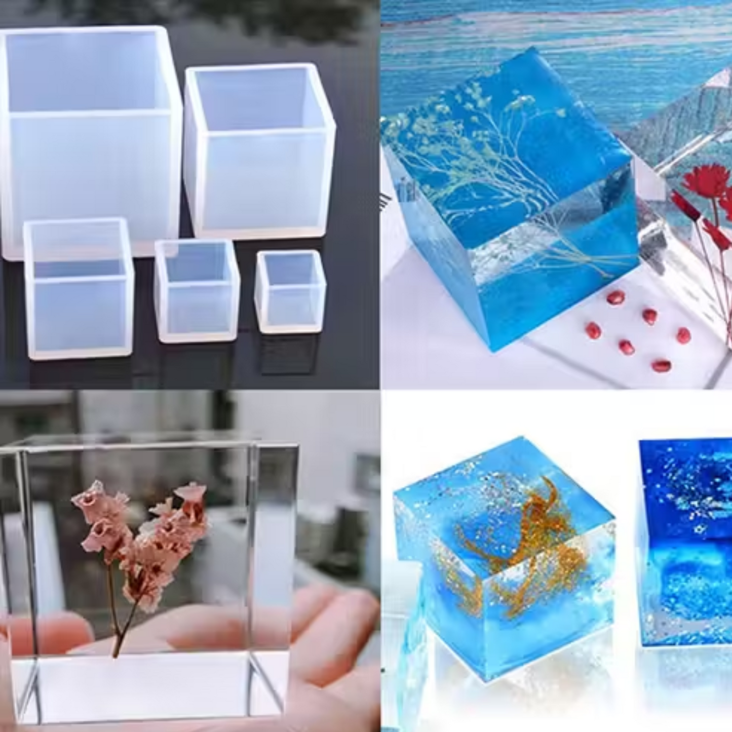 5pcs Cube Silicone Mould Set