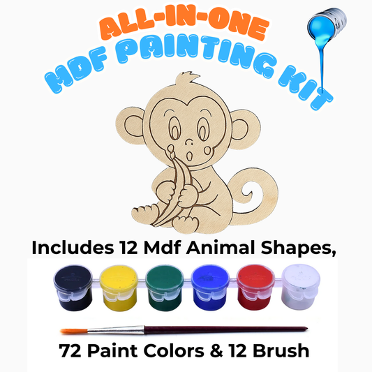 DIY MDF Monkey Painting Kit for Kids