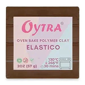 57 Grams (32 Dark Brown) Polymer Clay Oven Bake for Jewlery Making Elastico Series