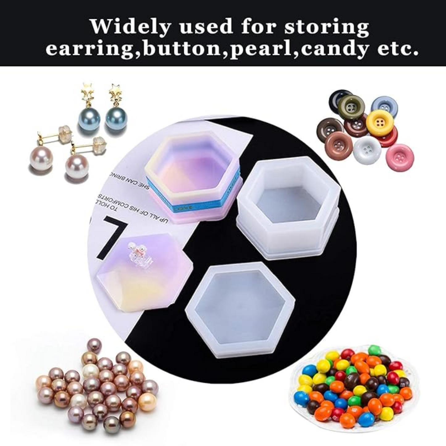 Hexagon Gift Box Silicone Mould for Art Resin