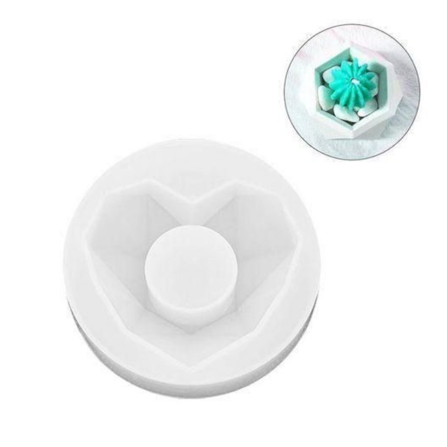 Set of 3 Heart Candle Planter Silicone Mold