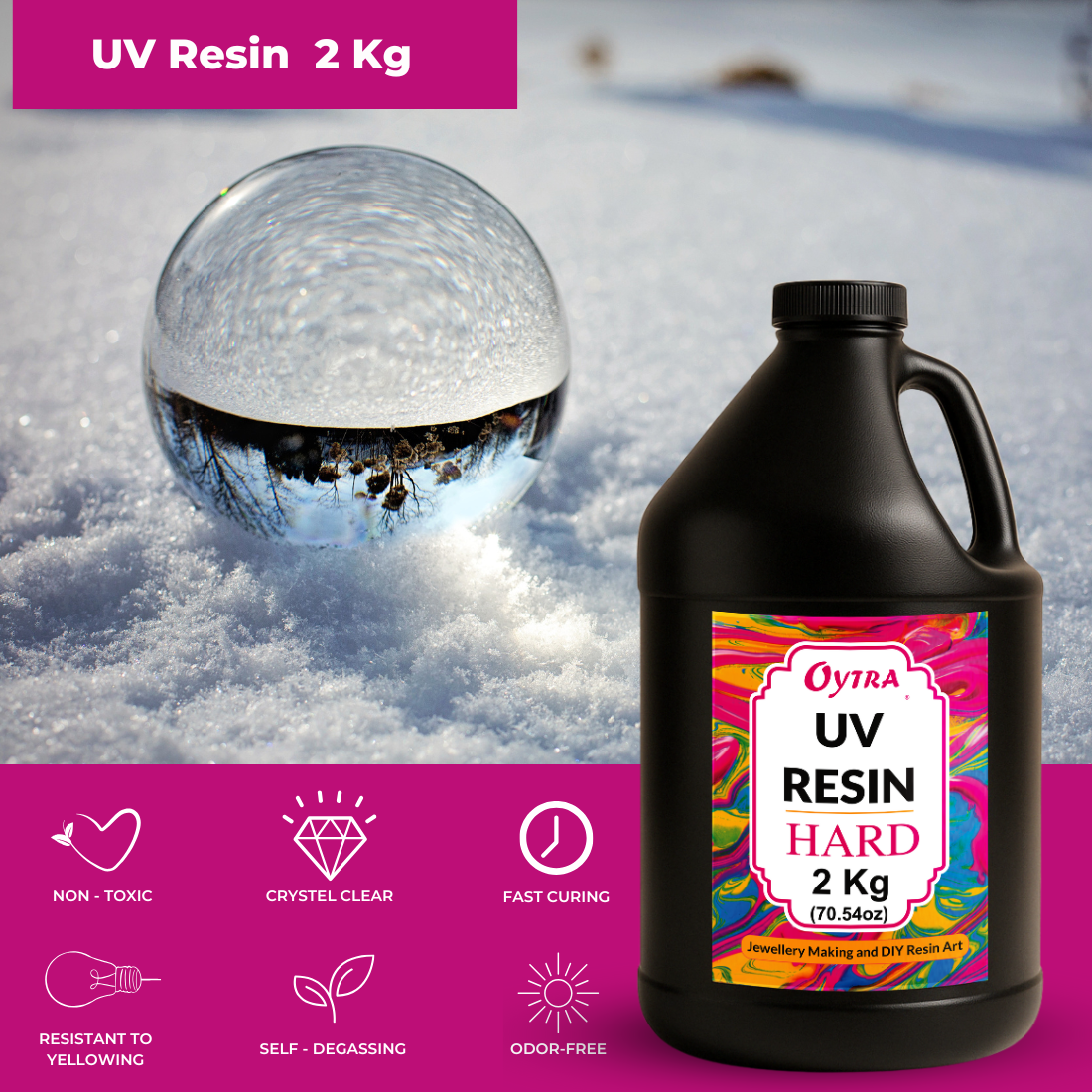 UV Resin Hard 2 KG for DIY Jewelry Making