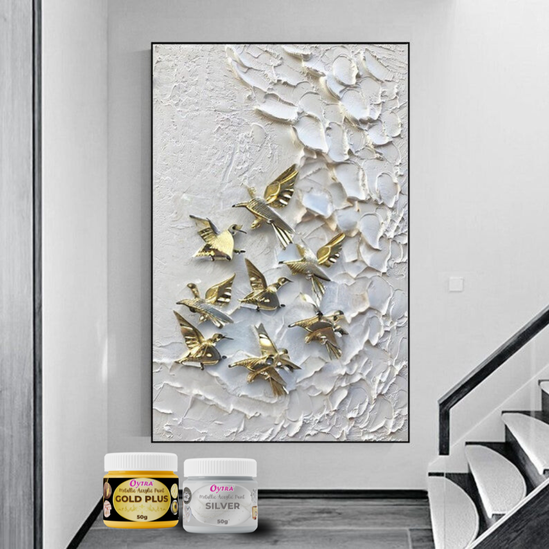 Metallic Acrylic Color Paint Combo (Gold and Silver)