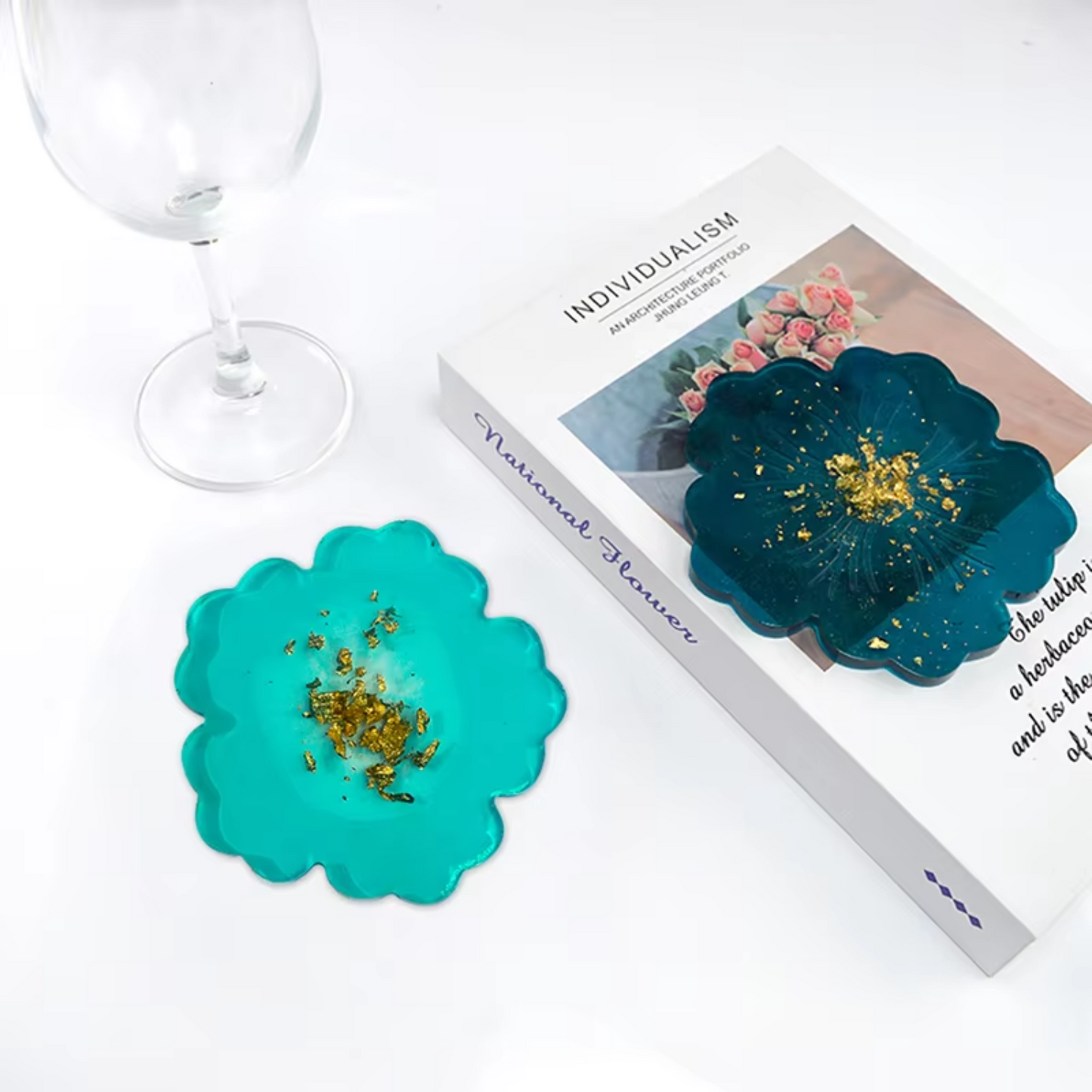 Plain Flower Coaster 5" Resin Art Silicone Mould
