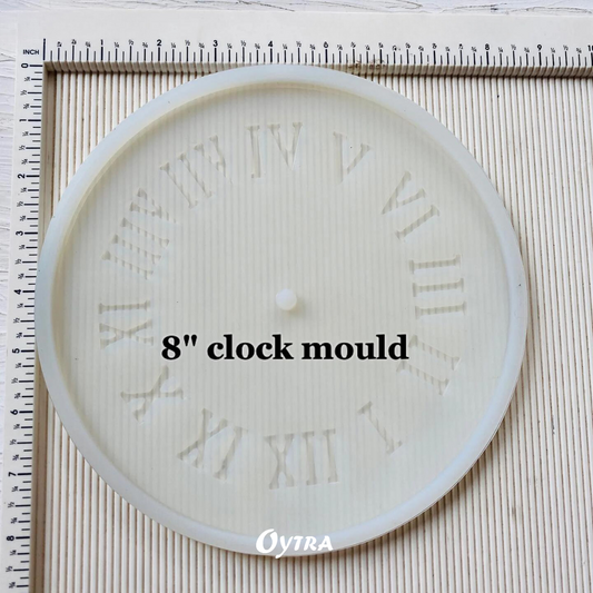 Clock Resin Art Mould with Roman Numerals (8 Inch)