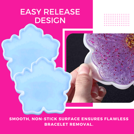 4 Inch Resin Flower Coaster Mould Set of 4