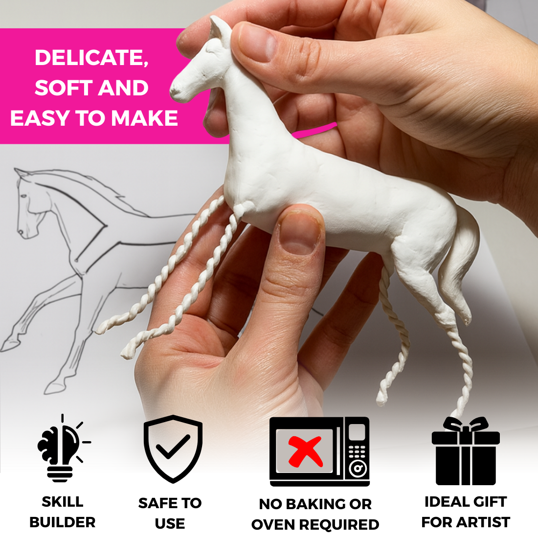 Air Dry Clay White 500 Grams