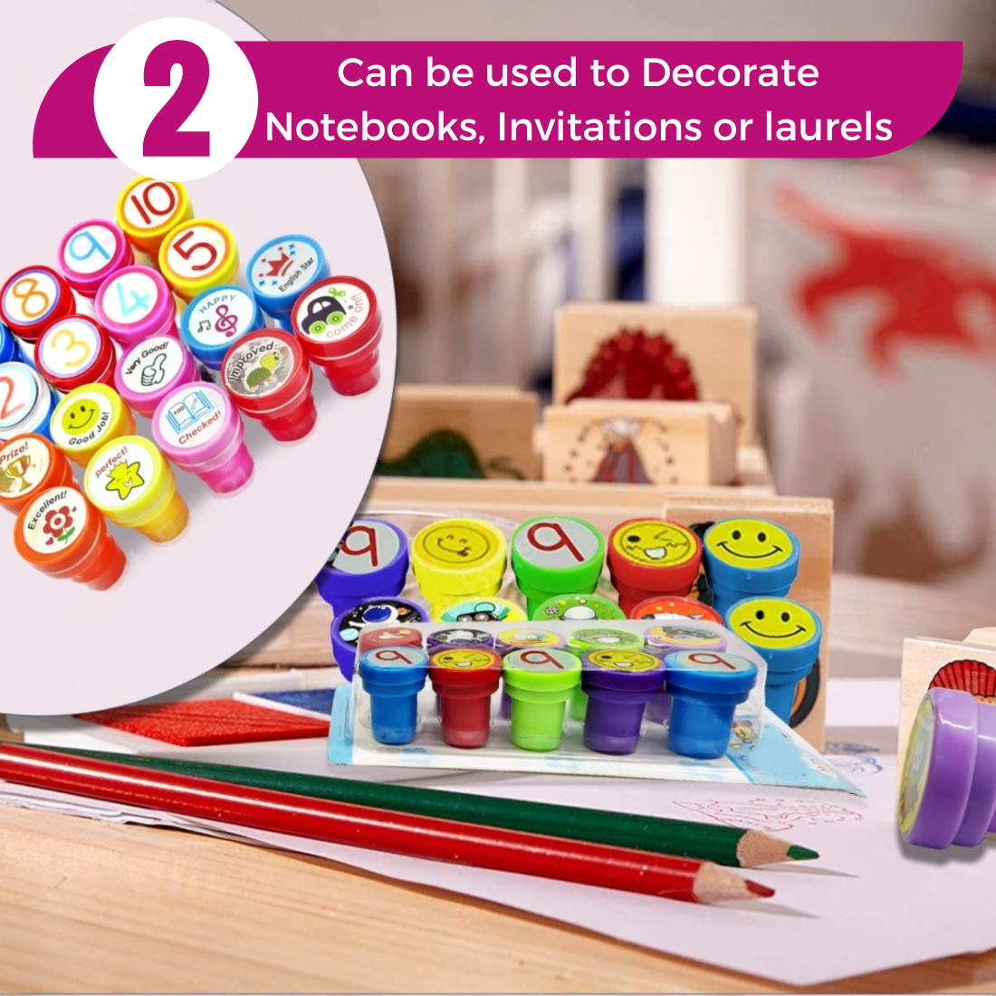 10 Piece Number Stamps for Kids & Students