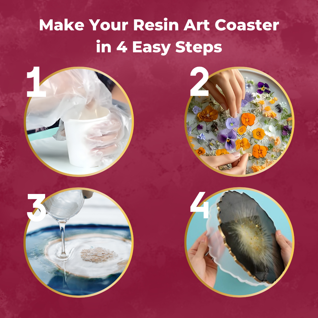Resin Art Kit - Coaster Making (RESINKIT-32A8)