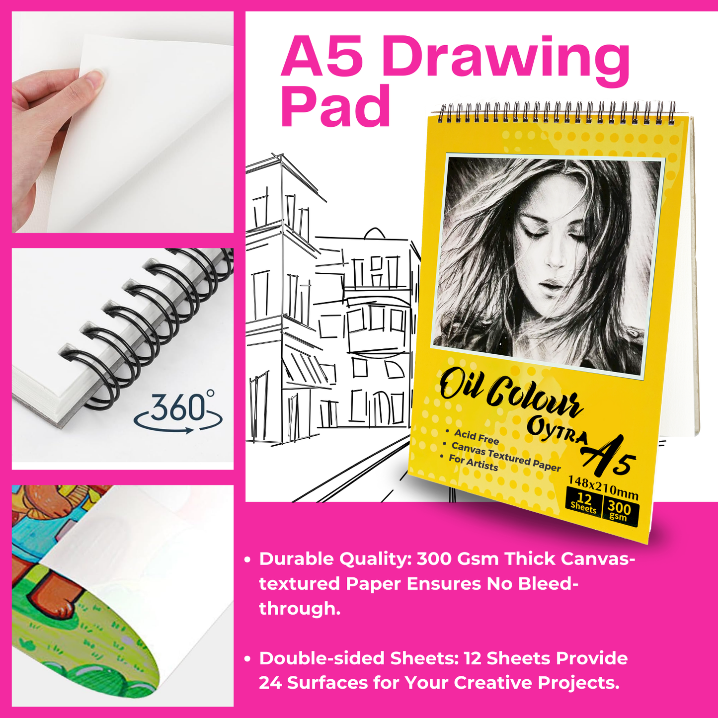 Alcohol Markers 36 Shades & A5 Size Drawing Pad