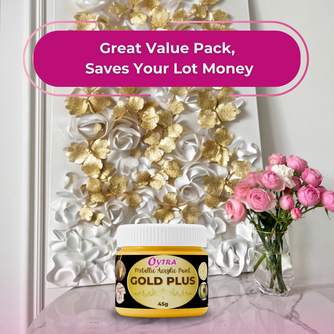 45 ml Gold Metallic Acrylic Color Paint