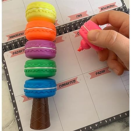 6 Colors Highlighter Marker Pen Chisel Tip for Students