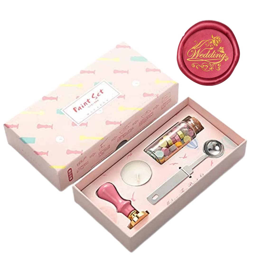 WEDDING Wax Seal Wooden Stamp Decoration Kit
