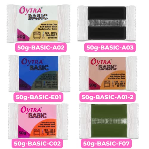 Oytra 6 Colors Polymer Clay Basic 50 Gram Each