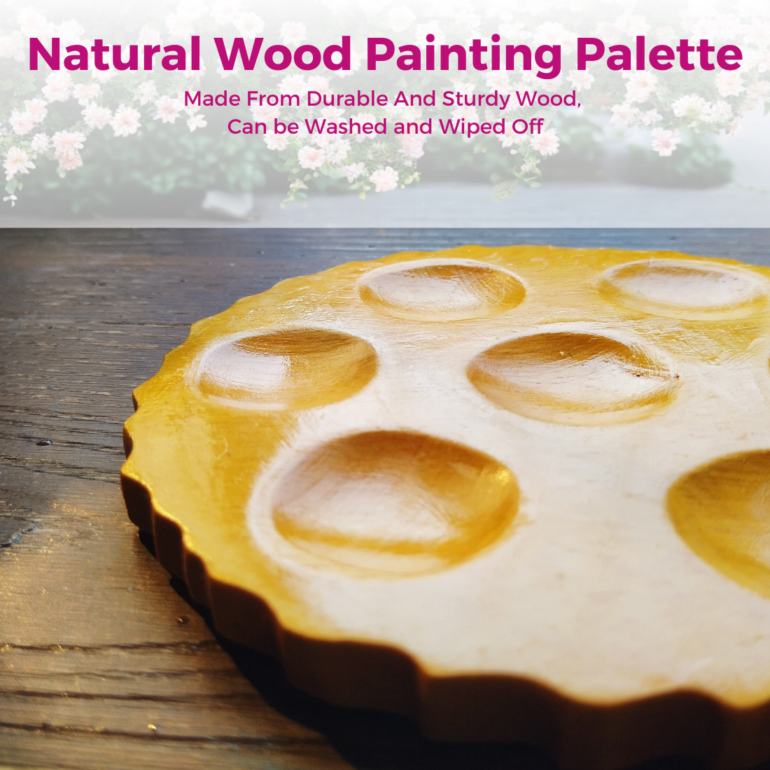 Oytra Wooden Painting Palette - 12.5cm Radius