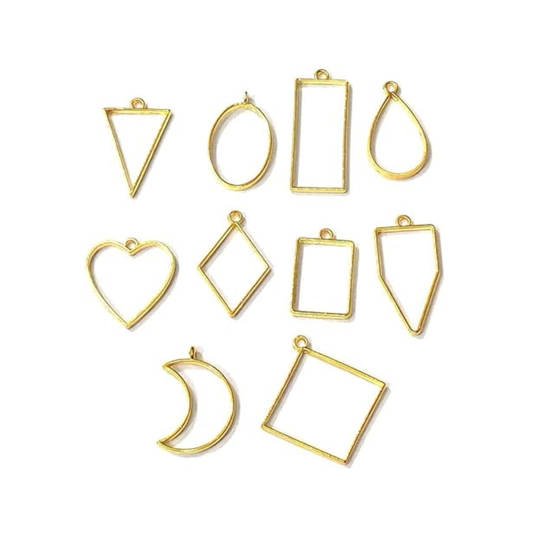 10-Piece Hollow Open Bezel Charms Frames