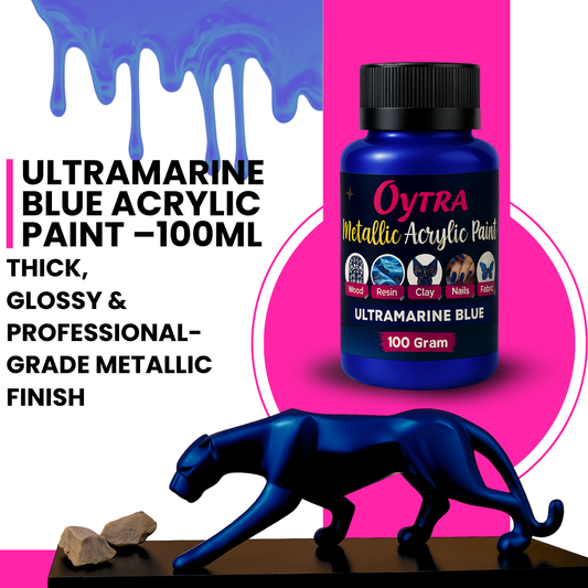 100 Grams Metallic Acrylic Paint (Ultramarine Blue)