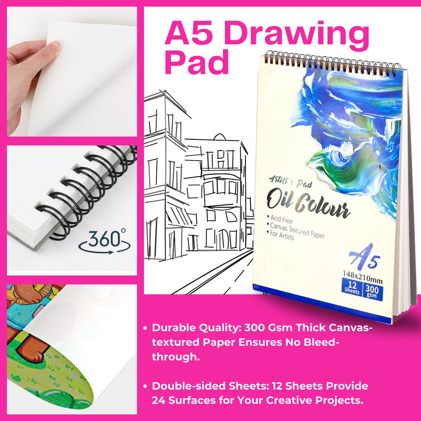 Alcohol Markers 48 Shades & A5 Size Drawing Pad