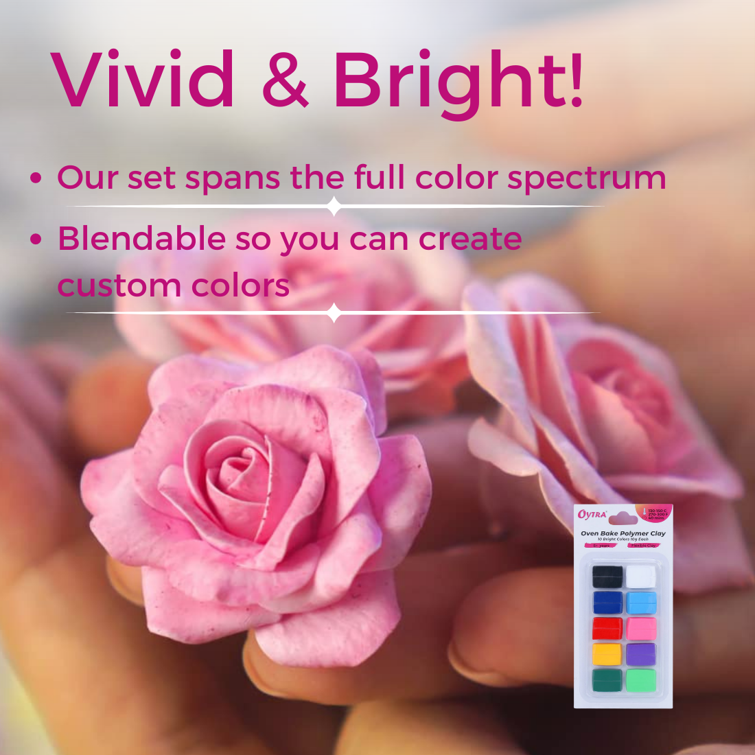 10 Color Bright Polymer Oven Bake Clay