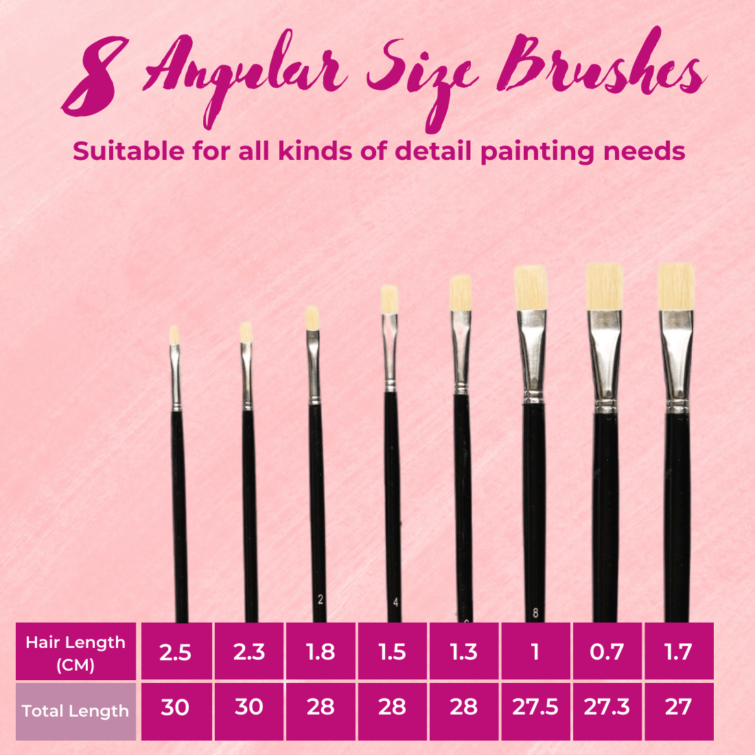 8 Flat Hog Brush 11” Long Handle