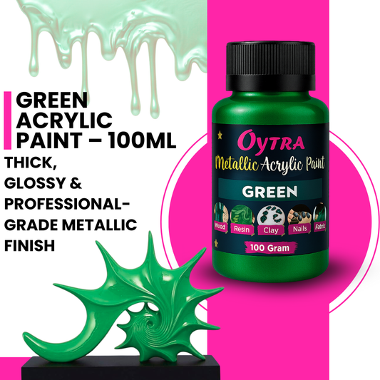 100 Grams Metallic Acrylic Paint (Green)