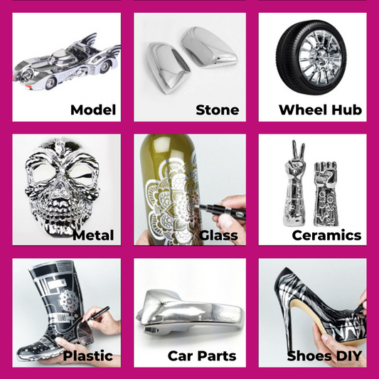 Chrome Marker Set 2 Pcs/Set, Silver & Golden Pens, Tip 1mm