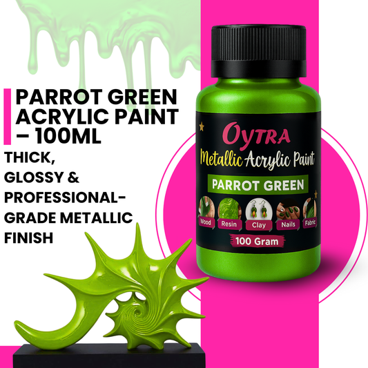 Metallic Acrylic Paint 100 Grams Parrot Green