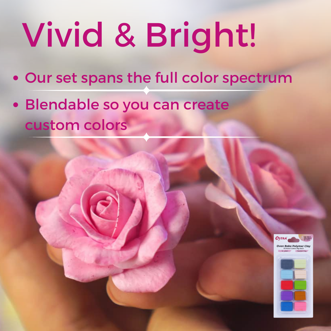 10 Color Polymer Oven Bake Clay Pastel Colors