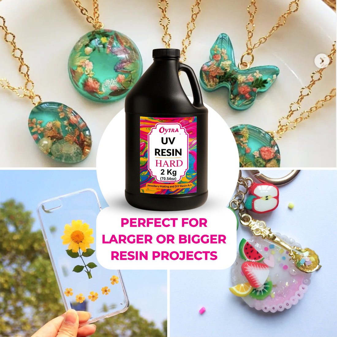 UV Resin Hard 2 KG for DIY Jewelry Making