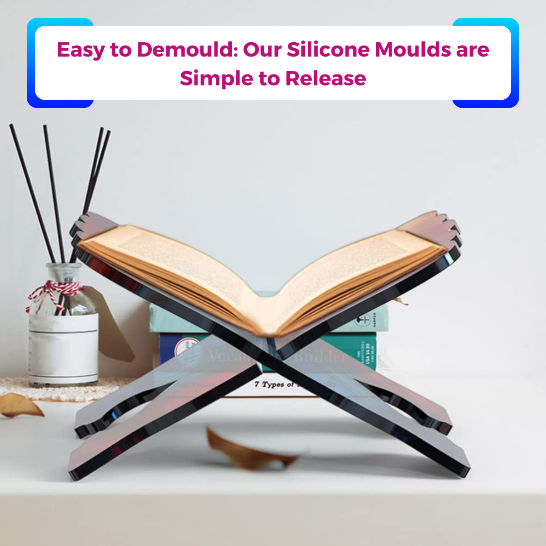 Big Book Stand Holder Resin Art Silicone Mould 2 Pc