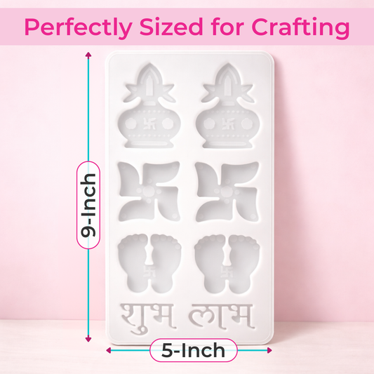 8 Cavity Kalash Sathiya Subh Labh Silicone Mold Crafting