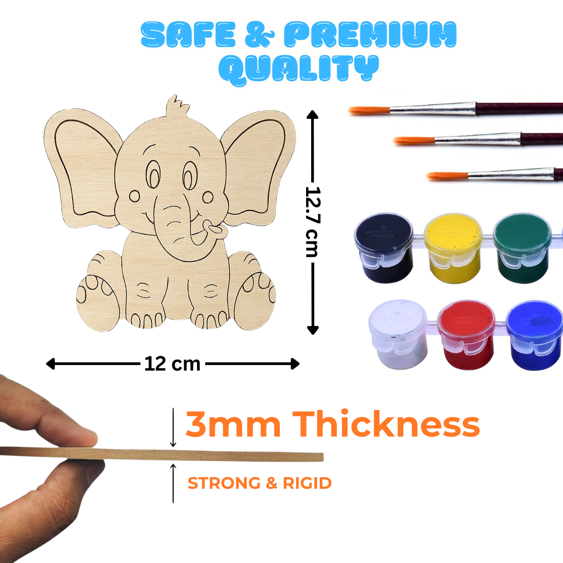 DIY MDF Elephant Painting Kit for Kids