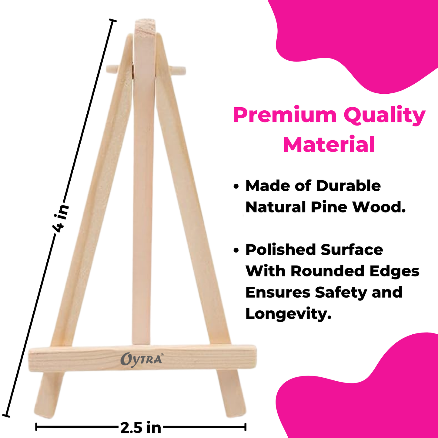 4 Inch Mini Wooden Easel Stand Set of 12