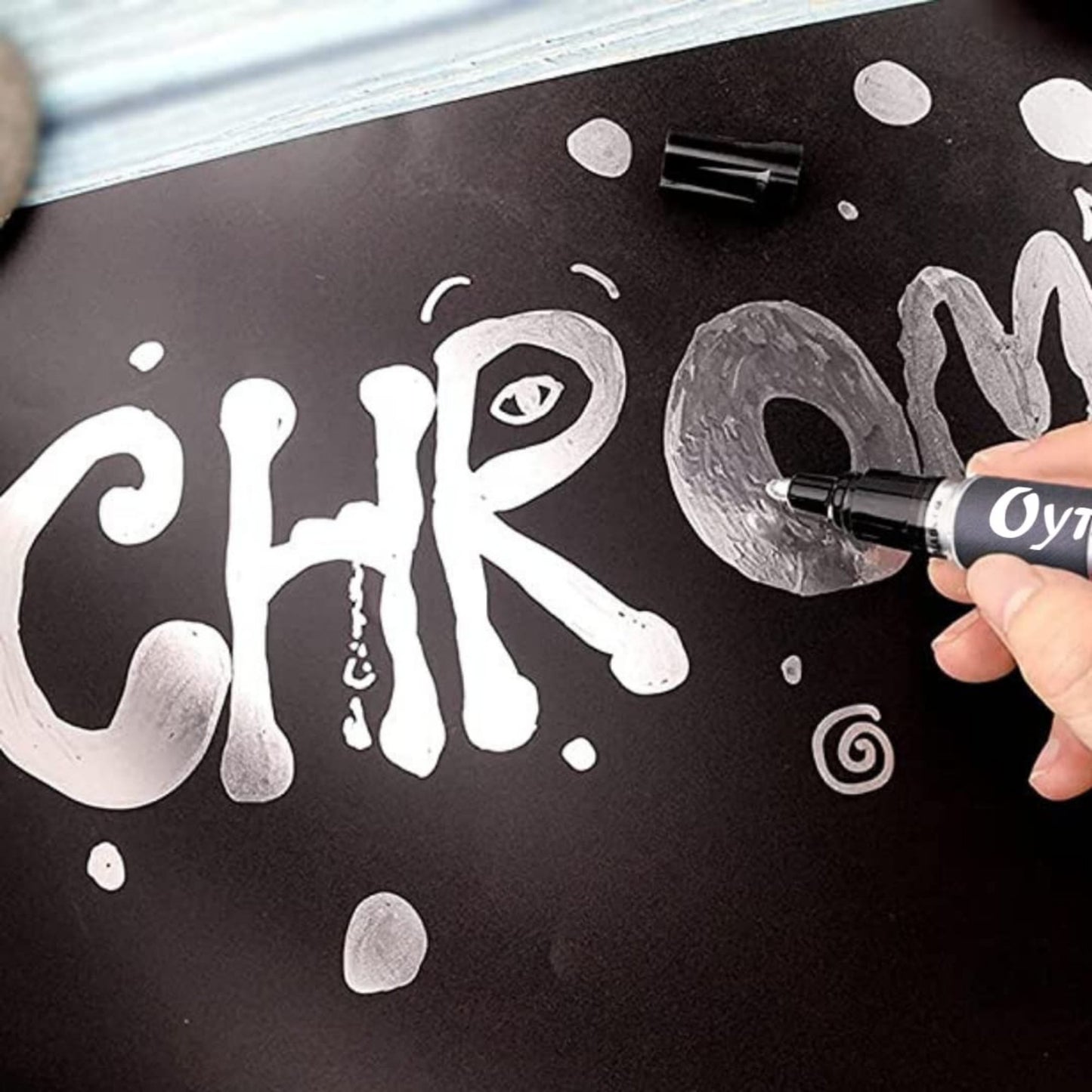 Silver Chrome Marker Set of 2 Mirror Reflection