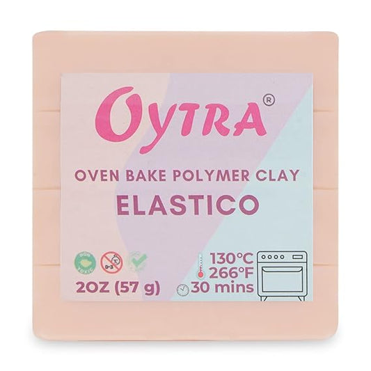 57 Grams (35 Pink Skin) Polymer Clay Oven Bake for Jewlery Making Elastico Series