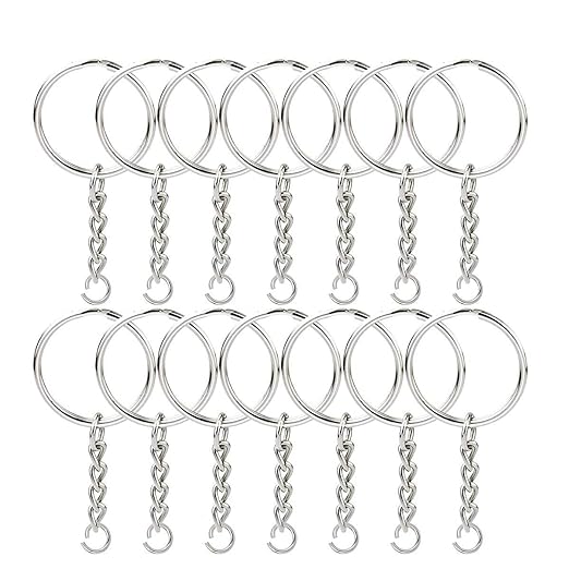 28mm Open Jump Ring Connector Key Case (Silver) Used for Organize Your Keys, Purse Making Paracord Keychains and Also Used for DIY Crafts (Pack of 36)