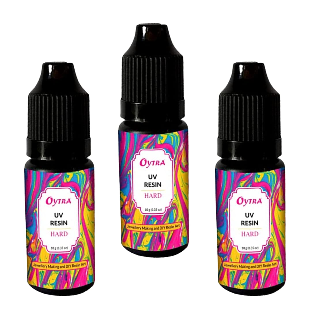Oytra 10g UV 3 Bottles Resin Hard Clear Glossy Finish for Artists and Professionals Polymer Clay Gloss DIY Jewelry Craft Decoration Casting Coating