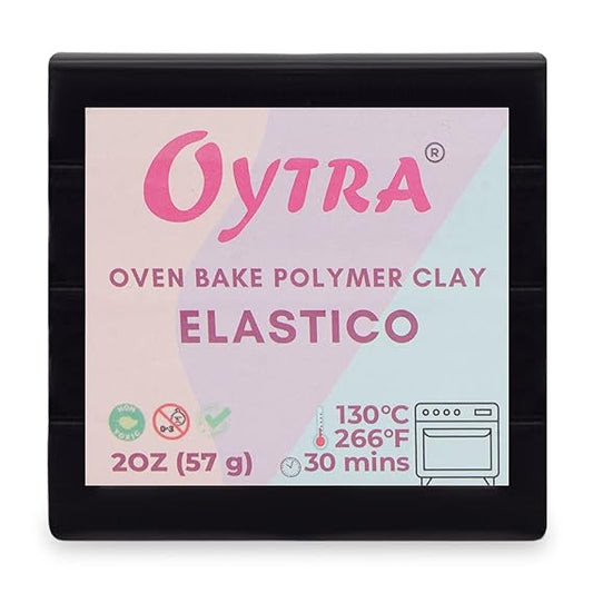 57 Grams (38 Black) Polymer Clay Oven Bake for Jewlery Making Elastico Series