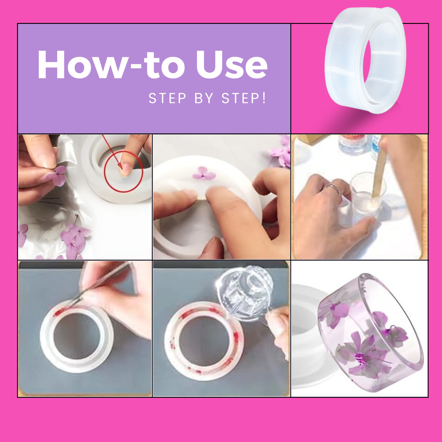 4pcs Bangle Mould Set Silicone Resin Molds