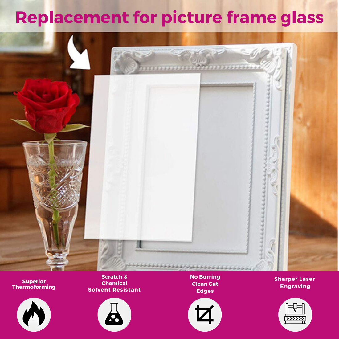 Oytra Acrylic Sheets Transparent Square Panels  (20×15 Cm)