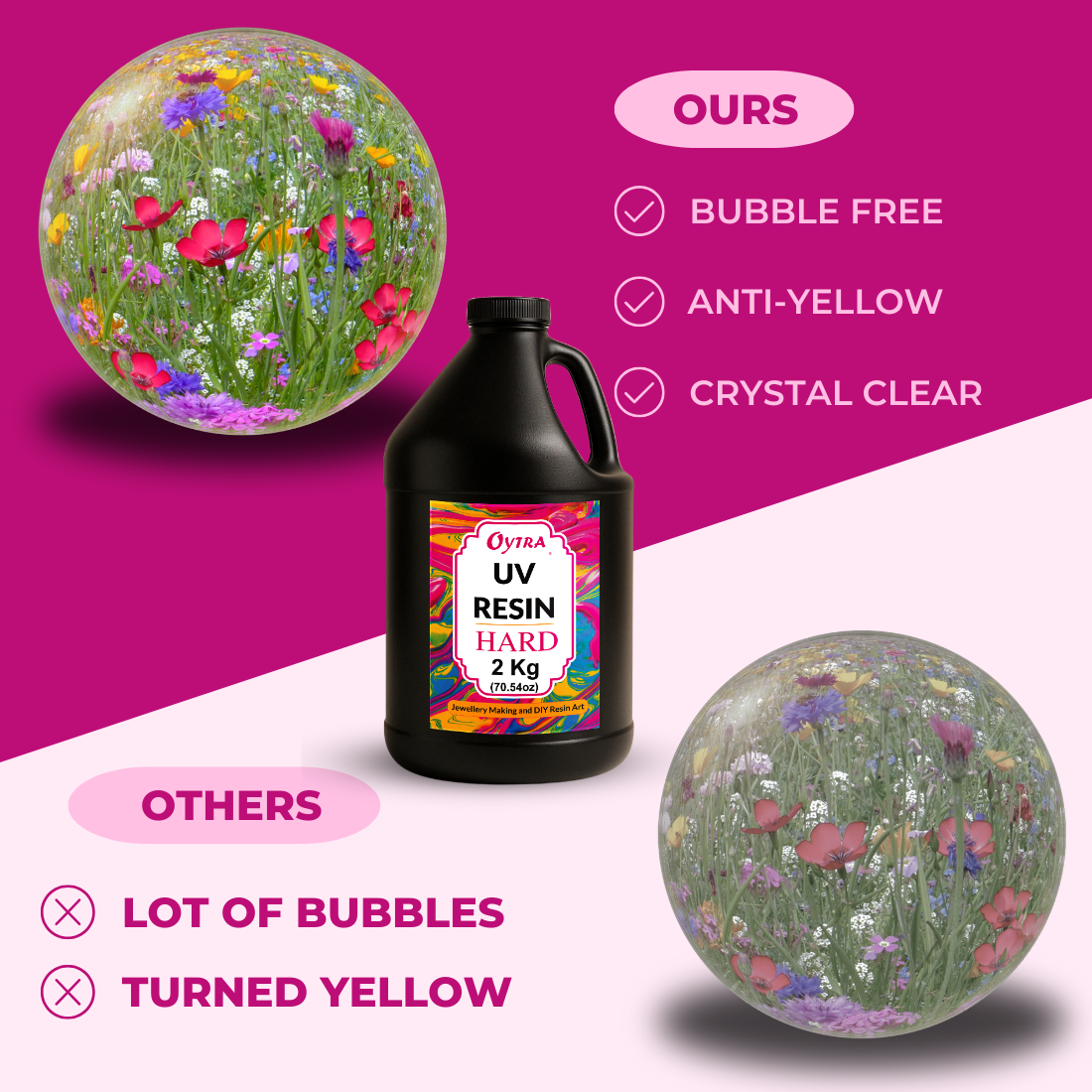 UV Resin Hard 2 KG for DIY Jewelry Making