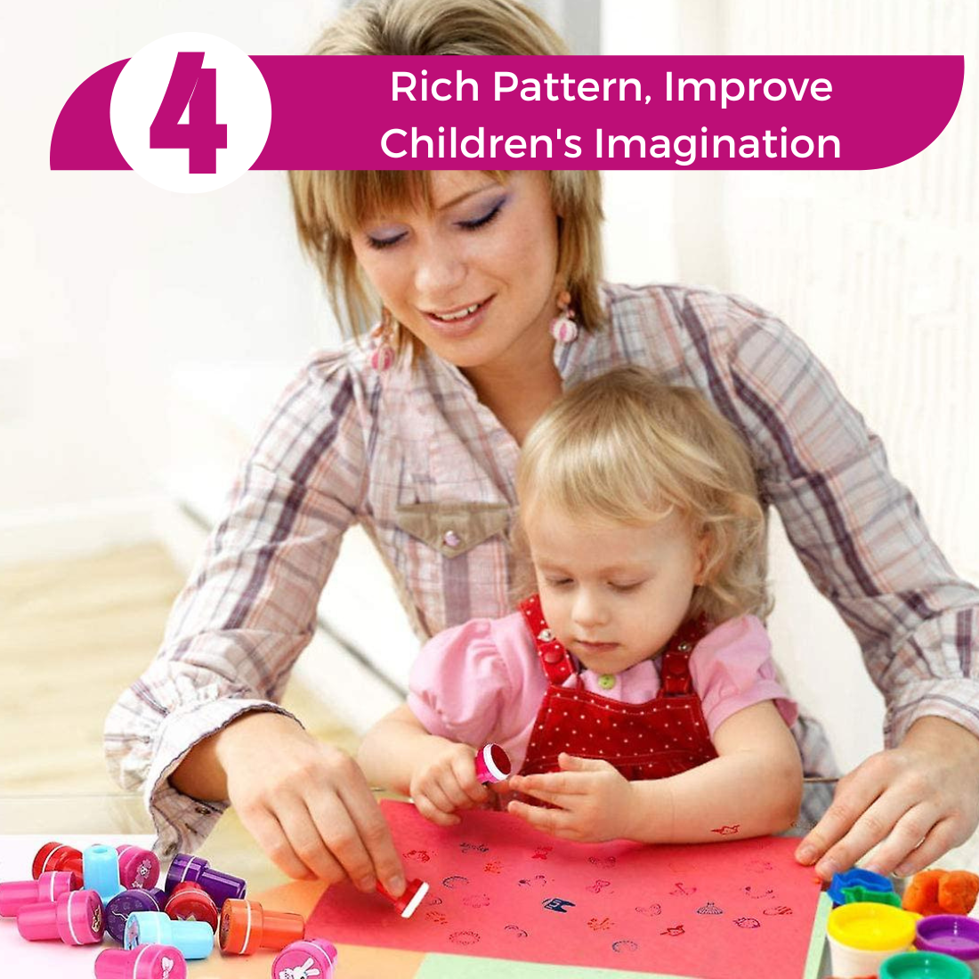 10 Piece Number Stamps for Kids & Students