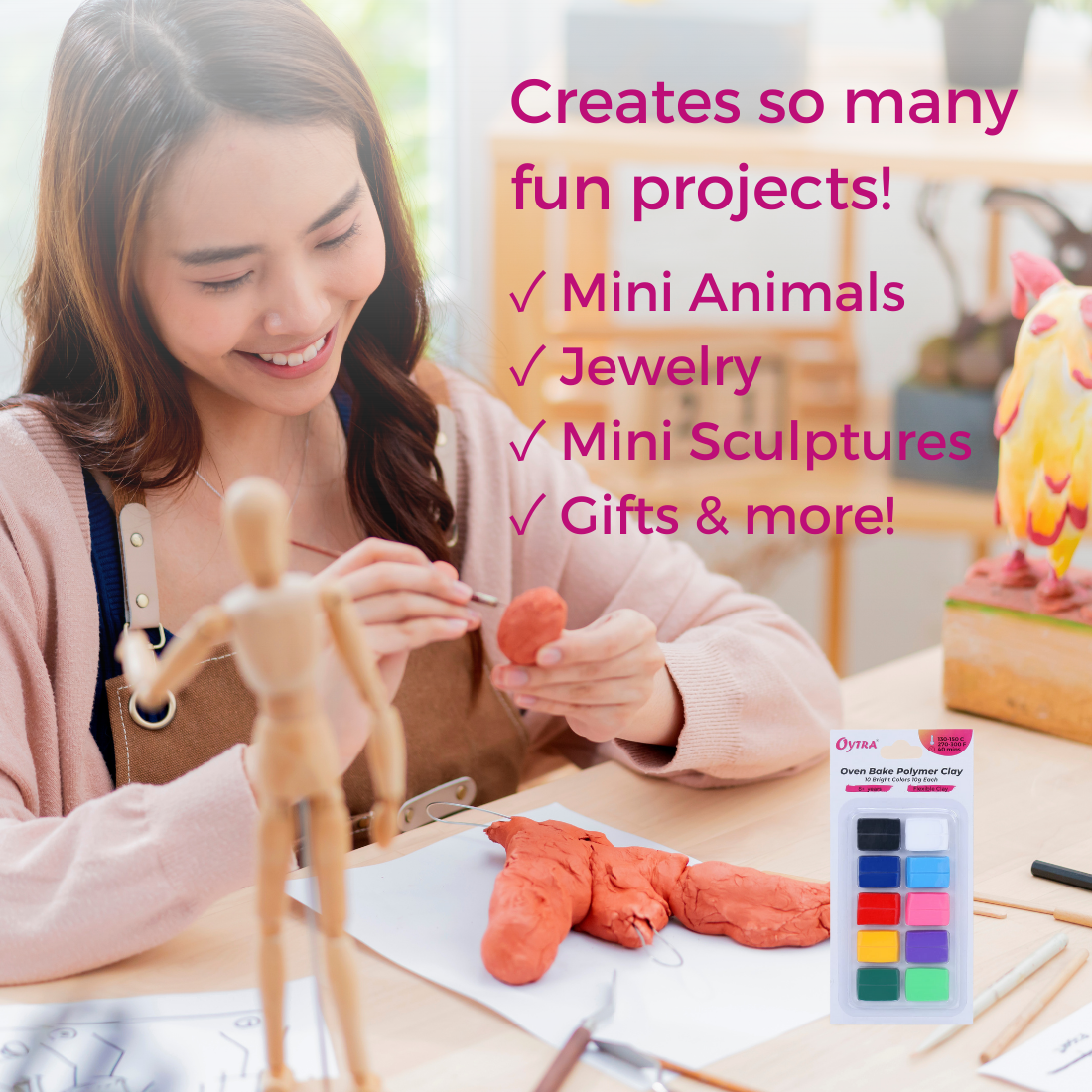 10 Color Bright Polymer Oven Bake Clay