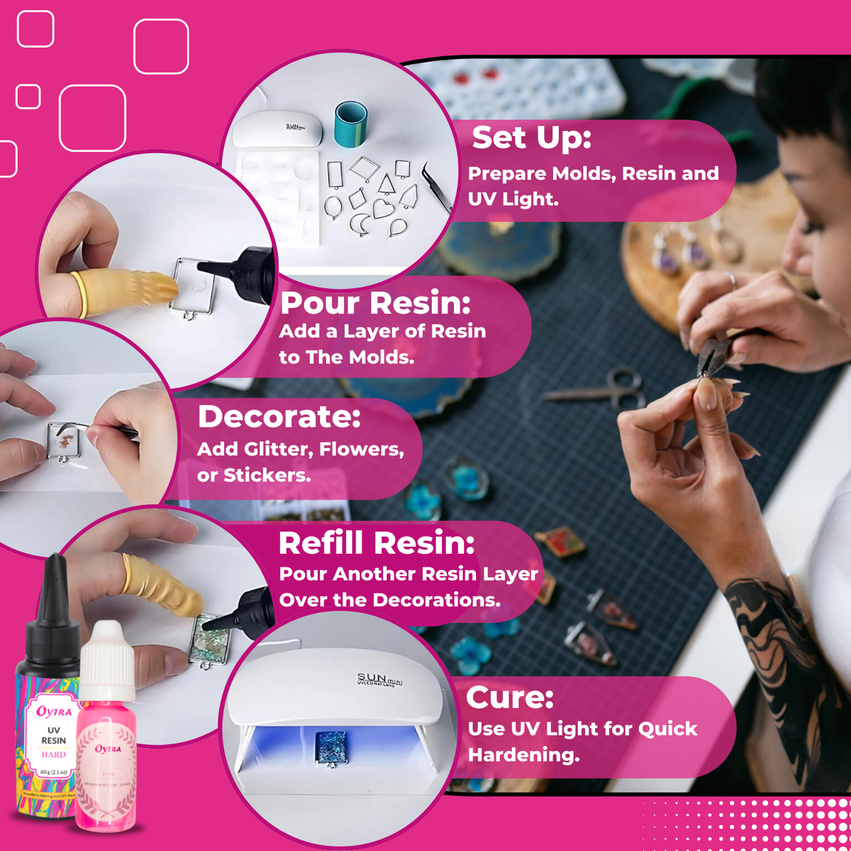 UV Resin DIY Jewelry Earring Making Kit 60g - image 6