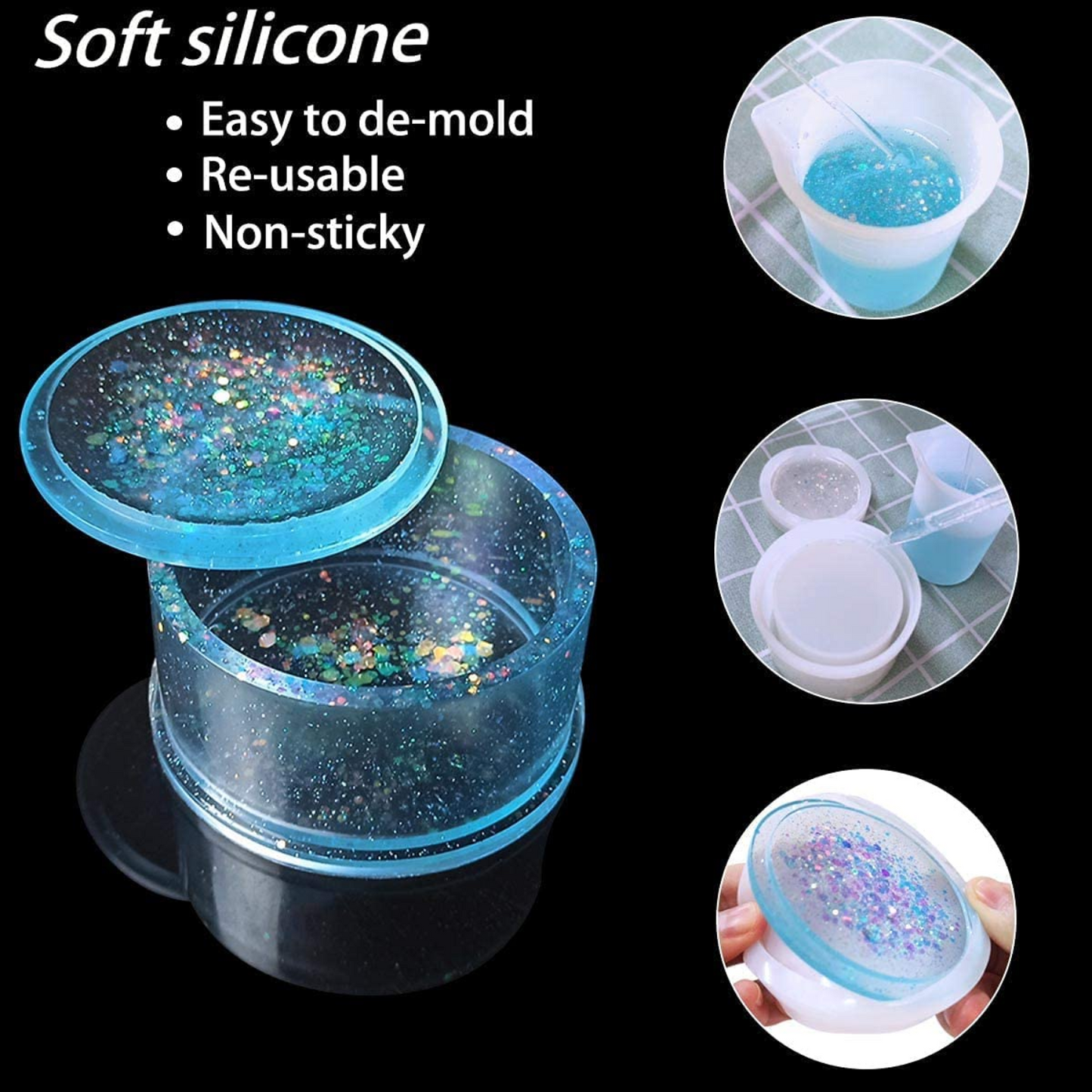Round Gift Box Resin Art Mould